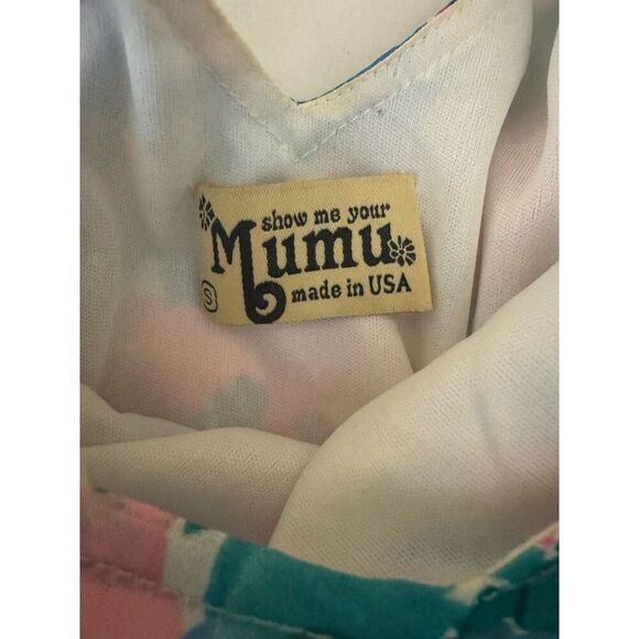 Show Me Your Mumu Womens Small Blue Flower Floral V Neck Sleeveless Tank - Picture 3 of 3